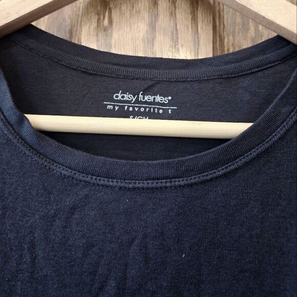 Daisy Fuentes Cotton Modal Short Sleeve Tee Black Scoopneck SMALL - Picture 5 of 9